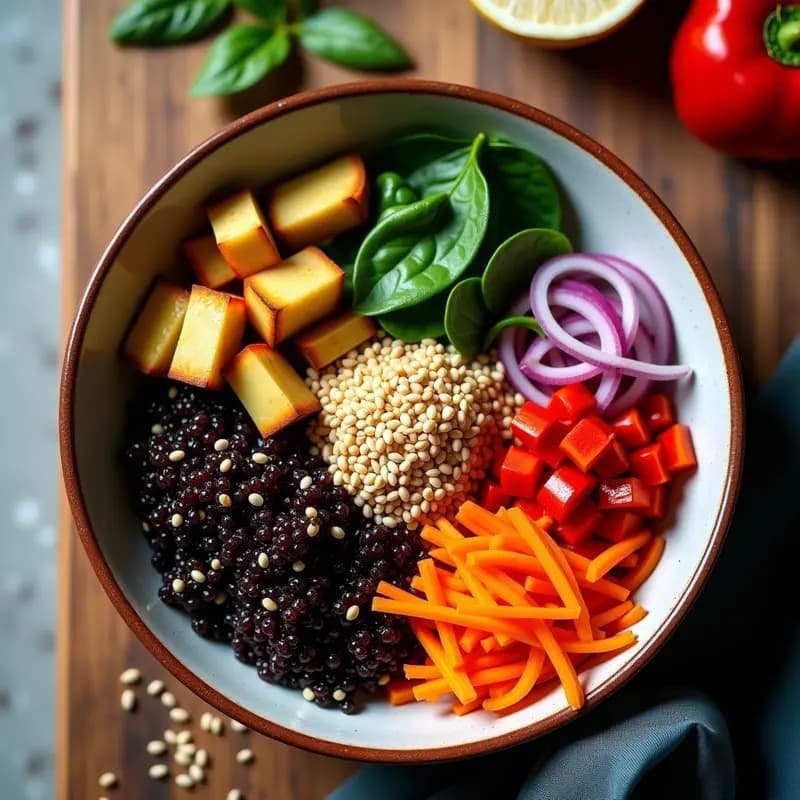 Bowl de Quinoa Negra con Topinambur y Aderezo de Vinagre de Sidra: Receta Andina Sin Gluten para Tupper