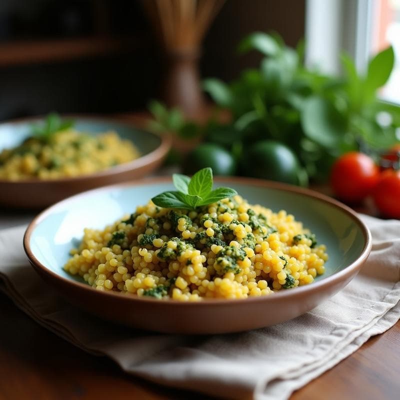 Bowl de Quinoa con Pesto de Arugula y Semillas de Calabaza: Receta Keto en 20 Minutos
