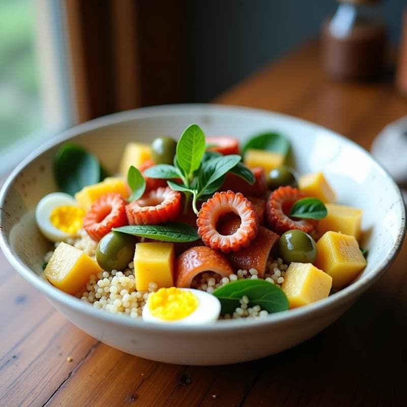 Bowl de Quinoa con Pulpo a la Gallega: Receta Sin Gluten y Alta en Omega-3
