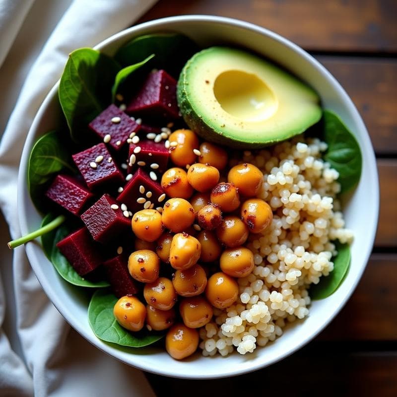 Bowl de Quinoa y Remolacha Asada: Receta en Horno con Proteína Completa en 30 Minutos