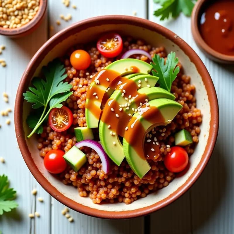 Bowl de Quinoa Roja con Higuitos y Aderezo de Tamarindo: Receta Colombiana Vegana