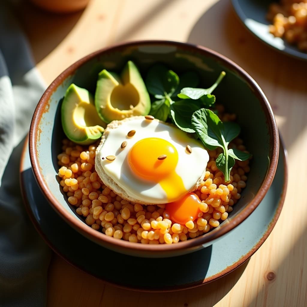 Bowl de Sarr producing y Huevo Poché con Salsa de Tamarindo: Desayuno Australiano Sin Gluten