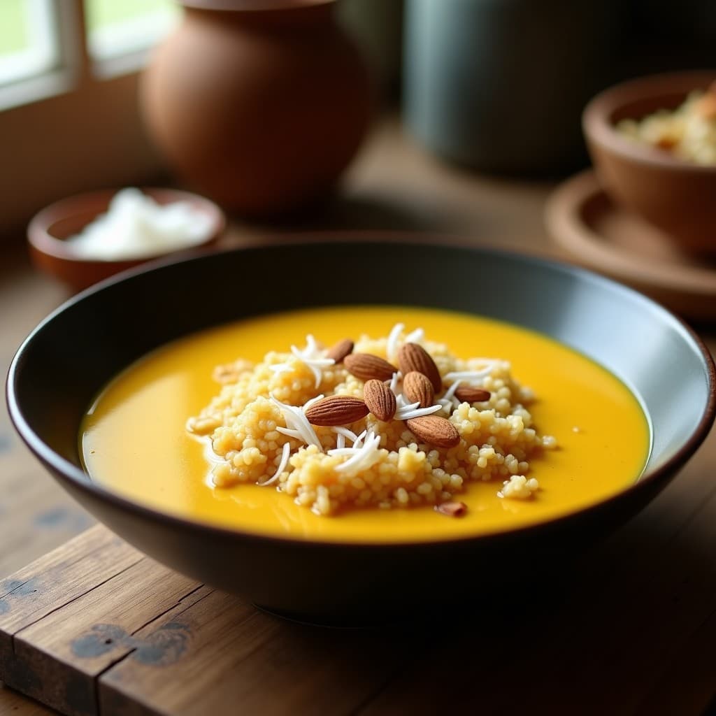 Bowl de Sarrale con Leche de Cúrcuma y Canela: Desayuno Indio Keto y Antiinflamatorio