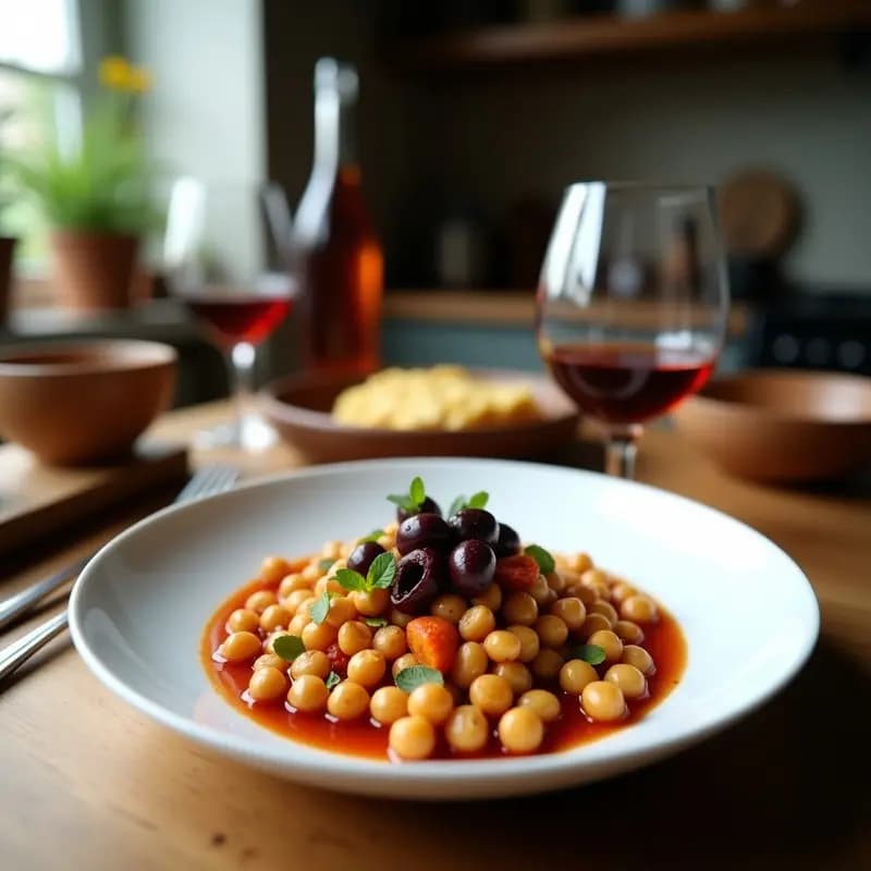 Bowl de Sarrón con Garbanzos Crispy y Aderezo de Aceitunas Kalamata: Desayuno Libanés Vegano
