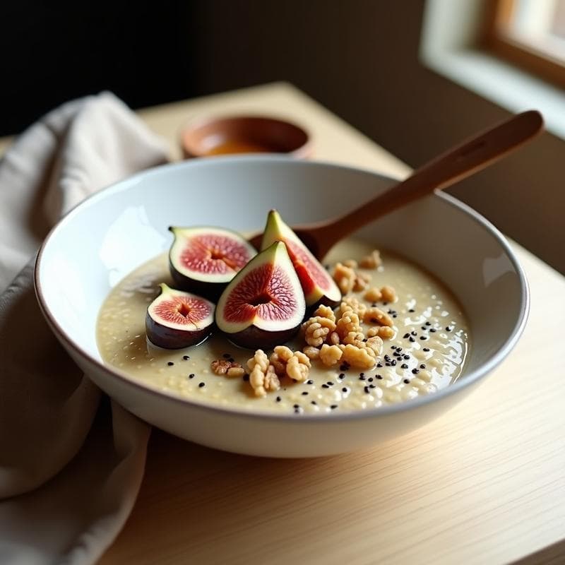 Bowl de Sémola de Trigo Sarraceno con Higos y Nueces: Desayuno Sin Gluten y Alta en Fibra