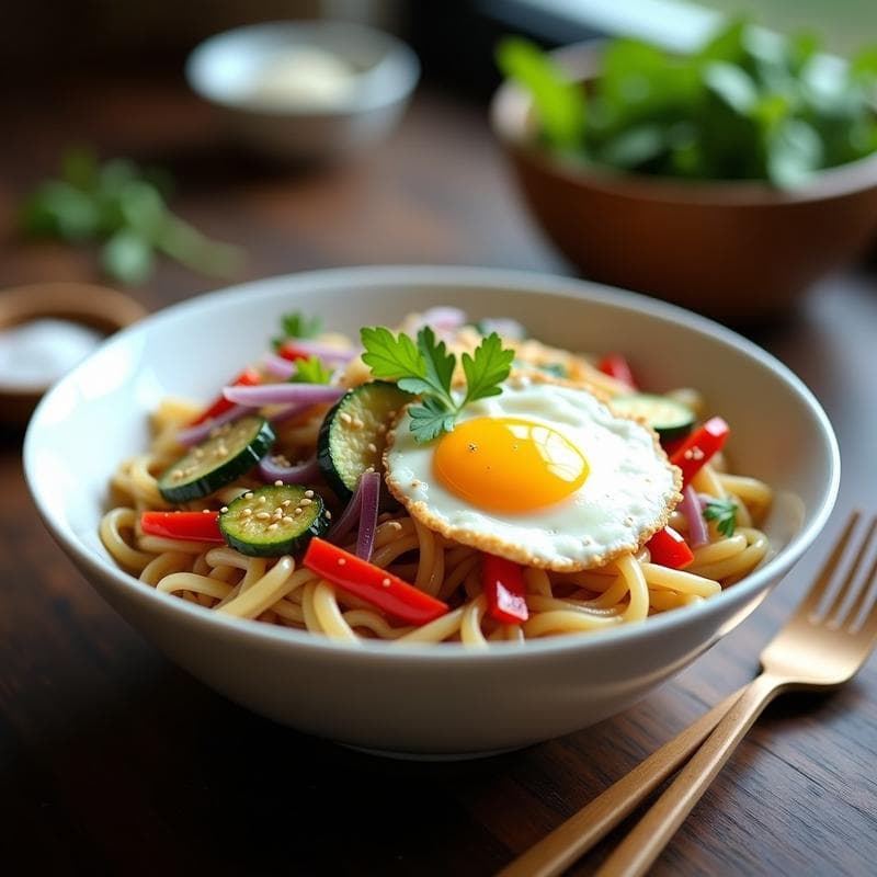 Bowl de Shirataki con Peanut Butter y Vegetales Salteados: Receta Keto en 15 Minutos