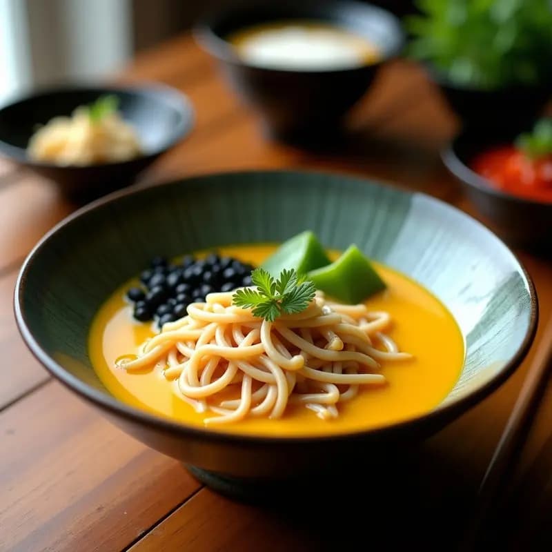 Bowl de Soba con Leche de Coco y Cúrcuma: Sopa Japonesa Antiinflamatoria y Reconfortante