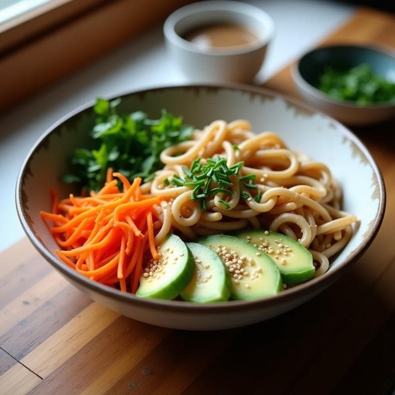 Bowl de Soba con Crema de Tahini y Vegetales Fermentados: Receta Vegana y Digestiva