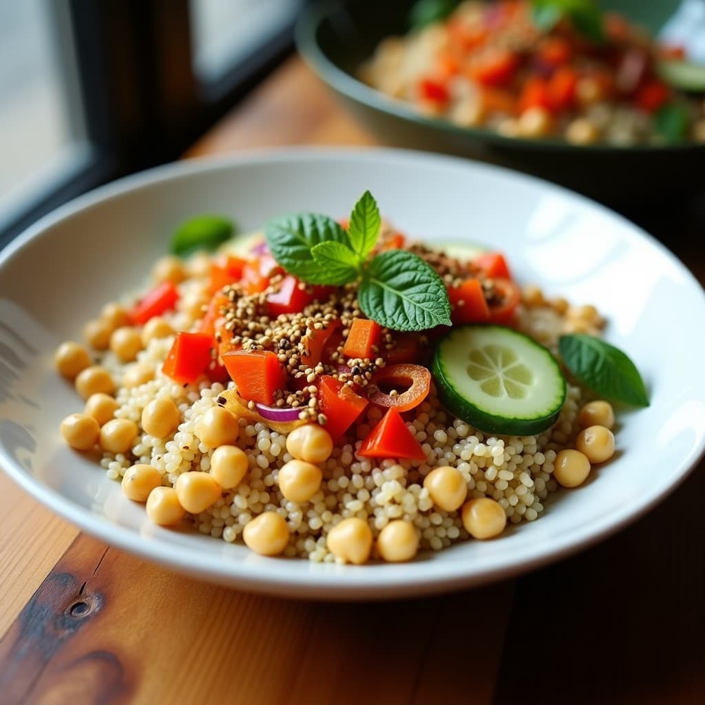 Bowl de Sorgo y Garbanzos con Aderezo de Zaatar: Desayuno Árabe Rápido y Alto en Fibra