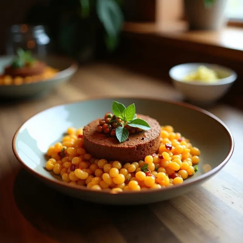Bowl de Teff con Berenjena Asada y Salsa de Tamarindo: Desayuno Etíope Keto