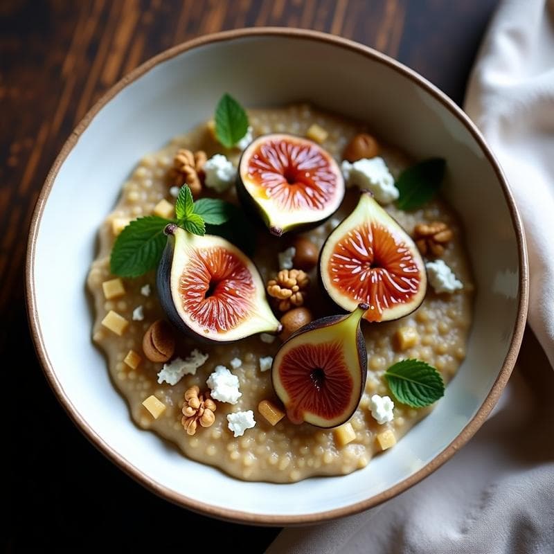 Bowl de Teff con Higos Caramelizados y Queso de Cabra: Desayuno Etiopé Sin Gluten