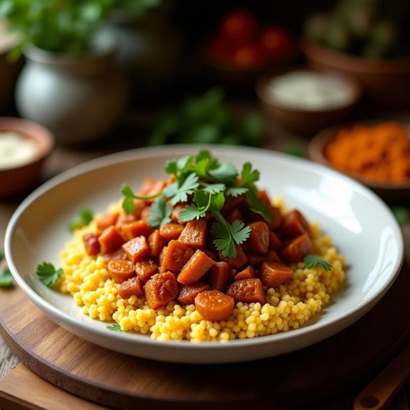 Bowl de Teff con Pollo Etíope y Berbere: Receta Africana Alta en Hierro en 30 Minutos