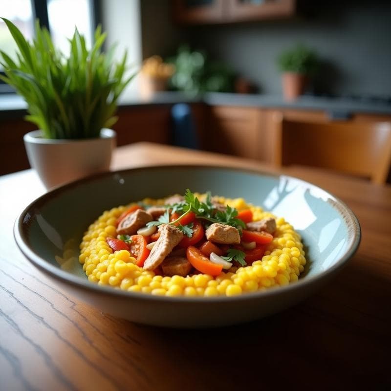 Bowl de Teff con Pollo al Maracuyá y Vegetales Asados: Receta Etiopía Keto en 30 Minutos