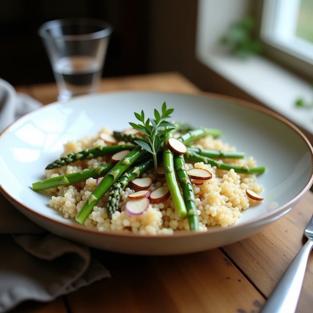Bowl de Trigo Sarraceno y Espárragos Blancos: Receta Francesa Keto con Salsa de Estragón