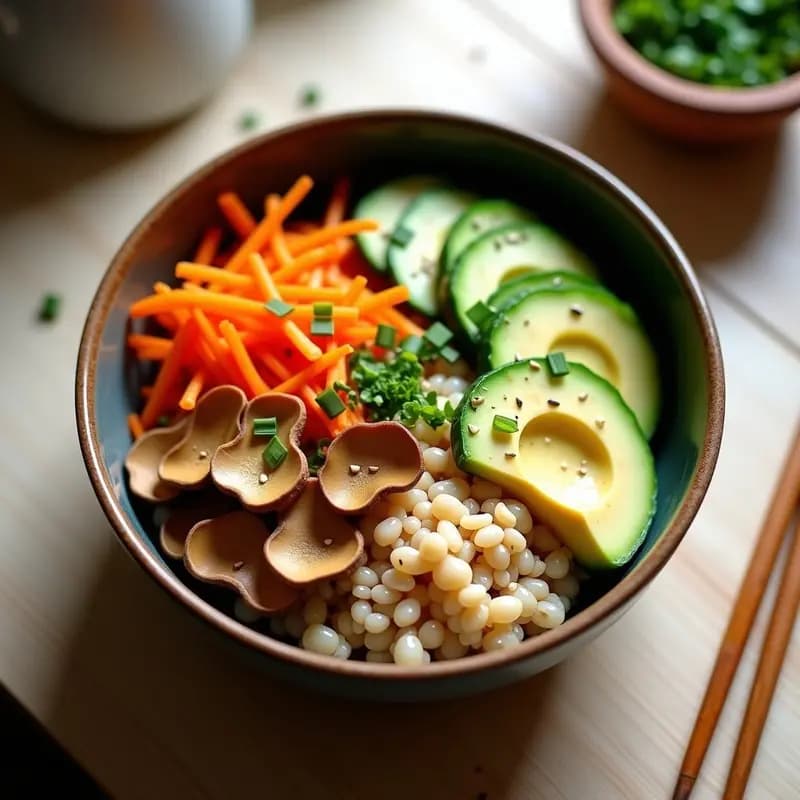 Bowl de Trigo Sarraceno y Hongos Lion’s Mane: Receta China Antiinflamatoria con Toque Umami
