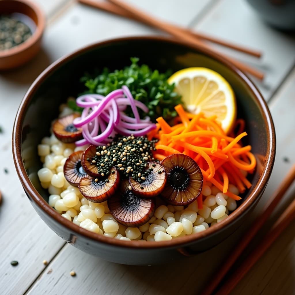 Bowl de Trigo Sarraceno con Hongos Shitake y Salsa de Miso: Receta Japonesa Vegana y Detox