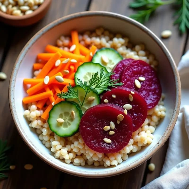 Bowl de Trigo Sarraceno y Remolacha Fermentada: Receta Ucraniana Probiótica