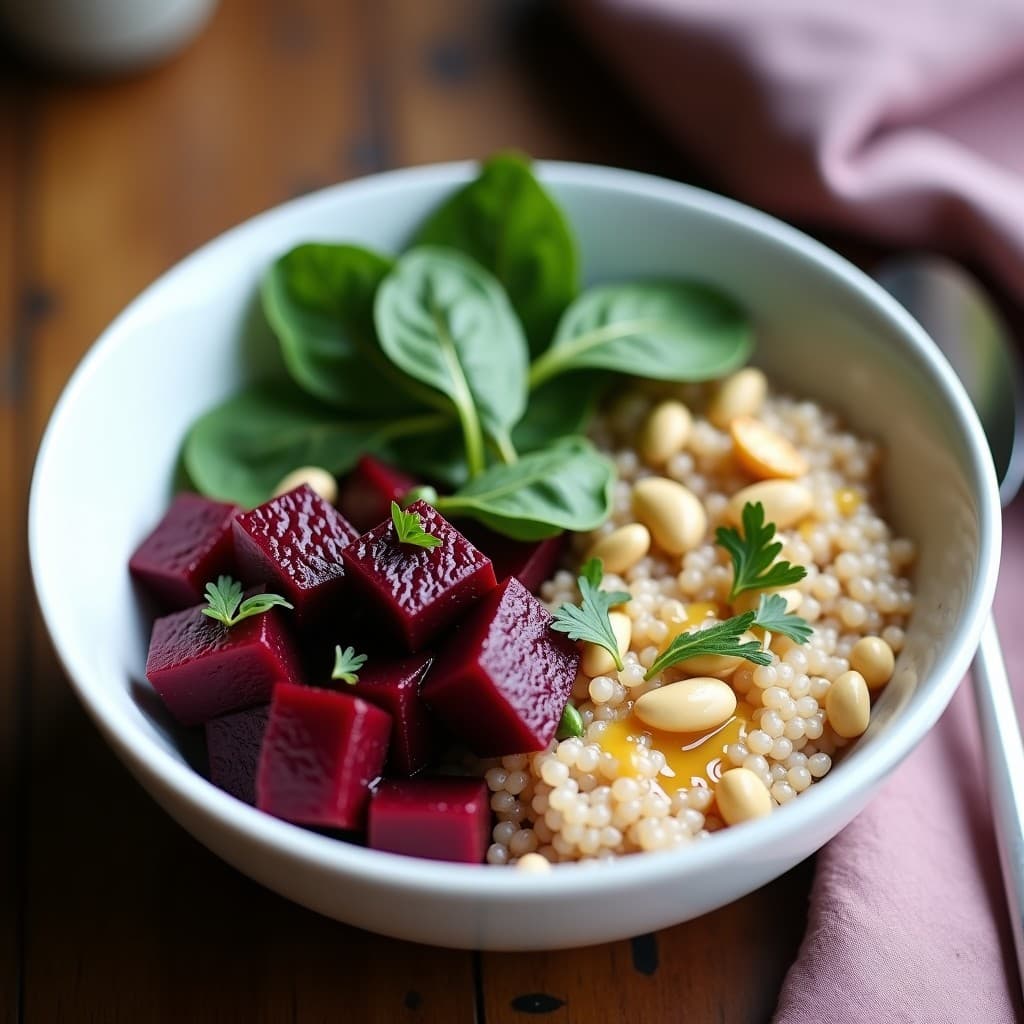 Bowl de Trigo Sarraceno con Remolacha Asada y Tahini: Receta Vegana en Thermomix con Toque Libanés