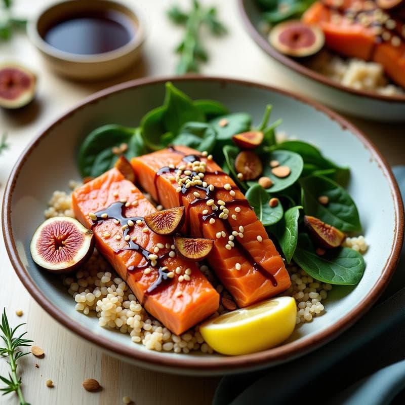 Bowl de Trigo Sarraceno con Lomo de Salmón y Salsa de Higos: Receta Alta en Omega-3