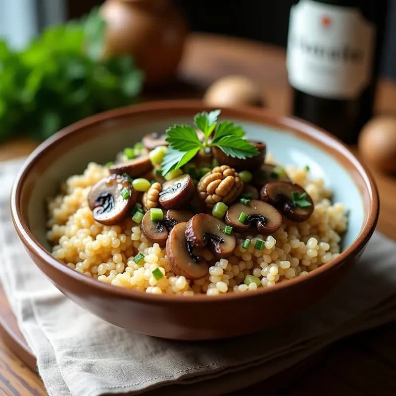 Bowl de Trigo Sarraceno y Setas Ostra con Aderezo de Aceite de Trufa: Receta Ucraniana Keto