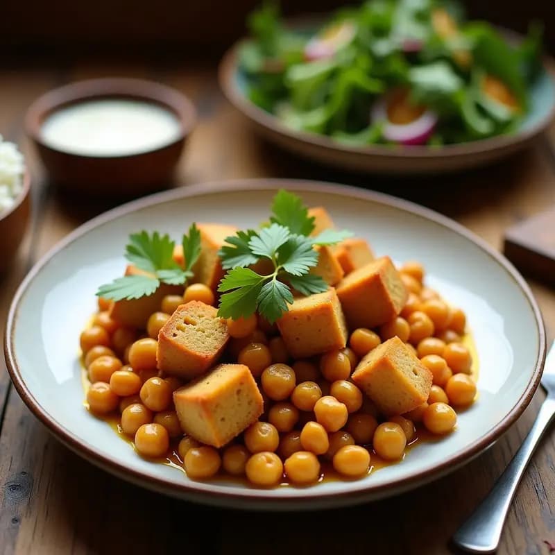 Bowl de Yaca Madura y Garbanzos con Salsa de Tamarindo y Coco: Receta Vegana Tailandesa en Thermomix