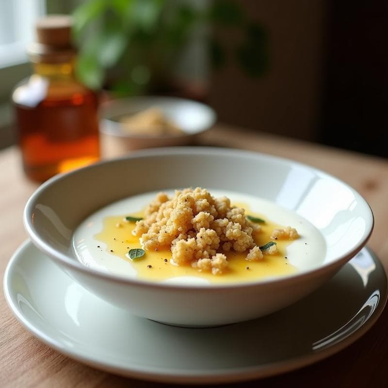 Bowl de Yogur Griego con Granola de Pistacho y Miel de Tomillo: Desayuno Mediterráneo en 10 Minutos
