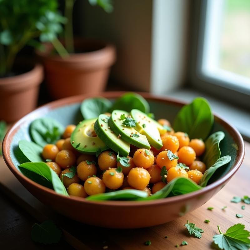 Bowl de Yuca Asada con Chimichurri y Garbanzos Crujientes: Receta Keto y Sin Gluten