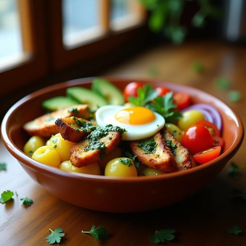 Bowl de Yuca Asada y Pollo al Chimichurri: Receta Colombiana en Airfryer