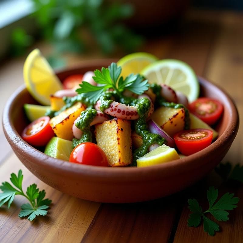Bowl de Yuca Asada con Pulpo y Chimichurri: Receta abundantemente Proteica y Sin Harina