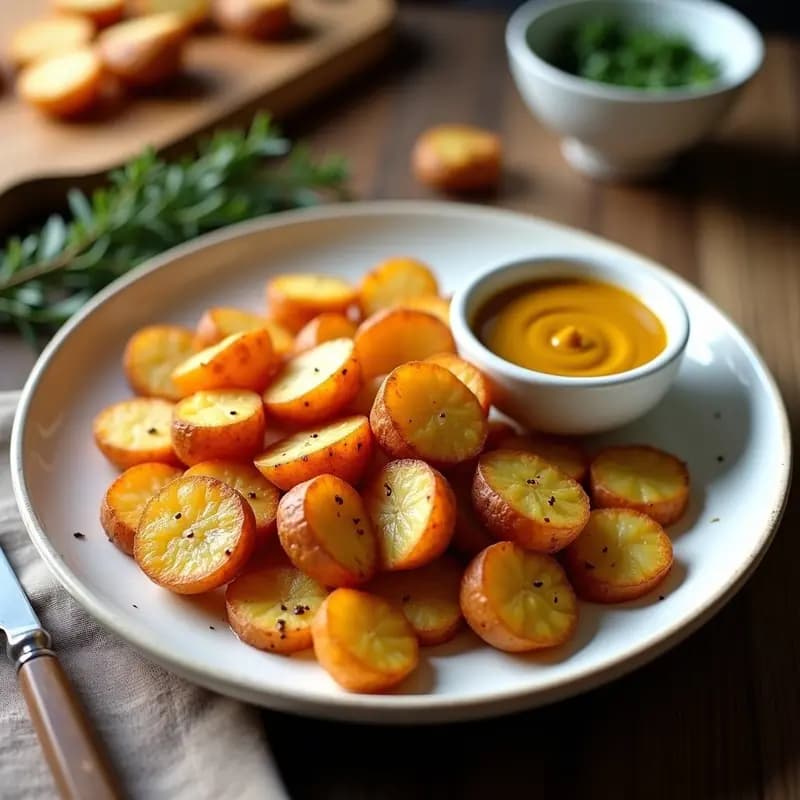 Brabant Potatoes con Salsa de Mostaza y Miel: Receta Belga Crujiente en Airfryer