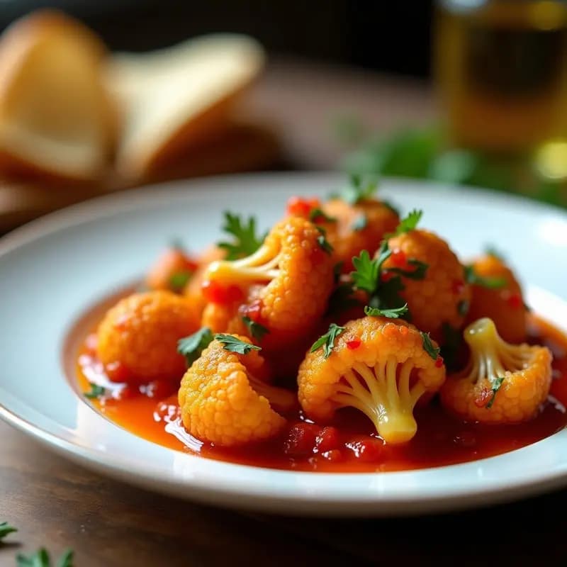 Bravas de Coliflor al Microondas: Tapa Vegana con Salsa Picante