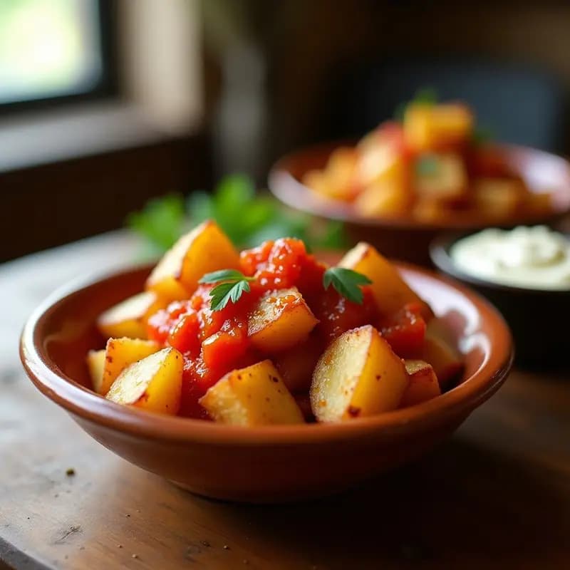 Bravas de Patata con Salsa Picante y Alioli: Tapa Española en Airfryer en 20 Minutos
