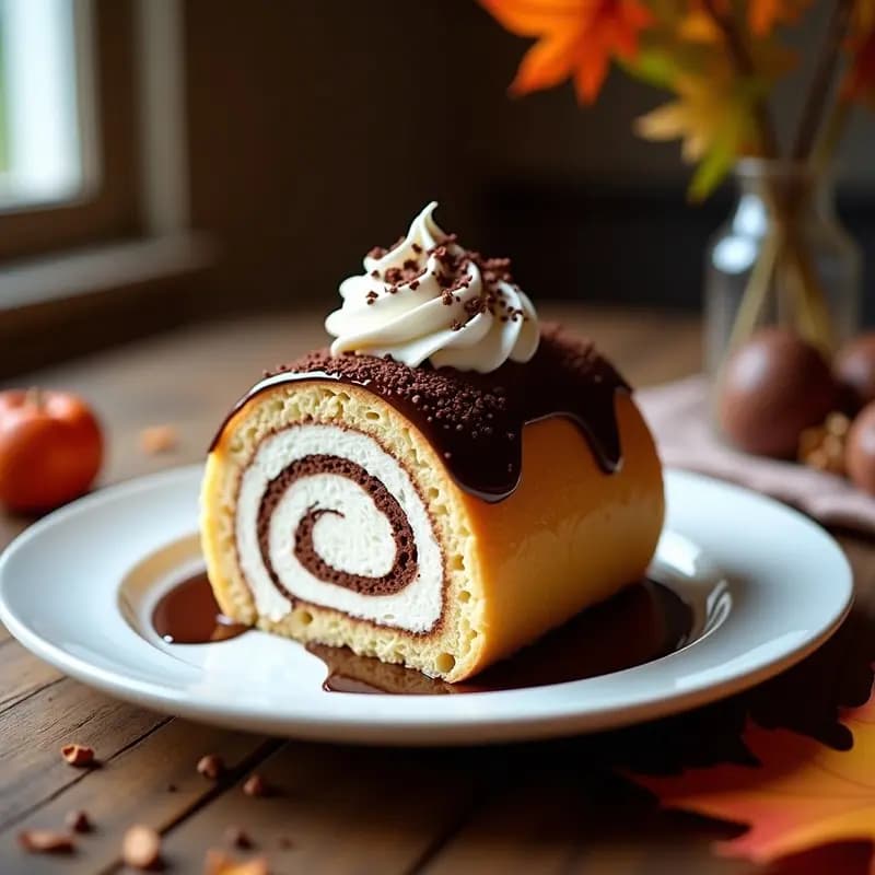 Brazo de Gitano de Crema de Castañas y Chocolate: Postre Otoñal Sin Harina