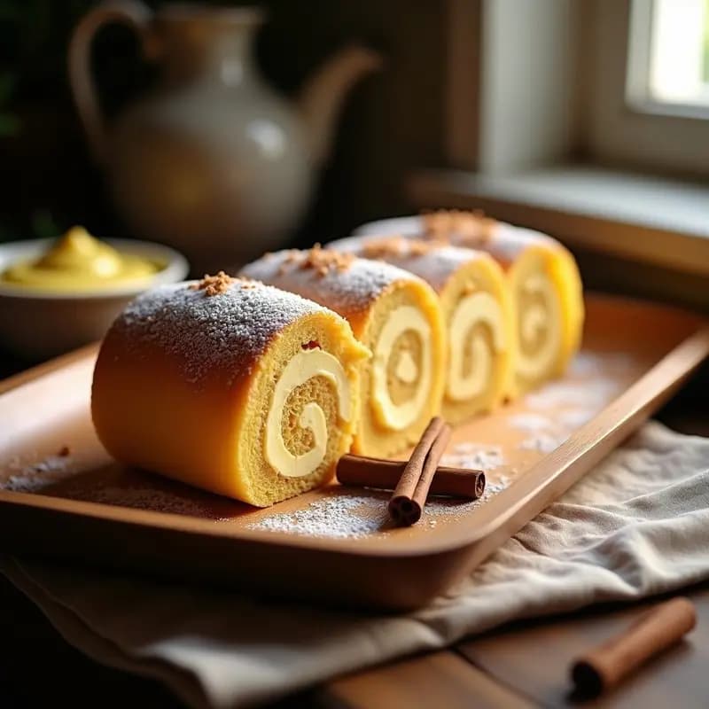 Brazo de Gitano de Crema Pastelera y Canela: Postre Clásico Sin Horno
