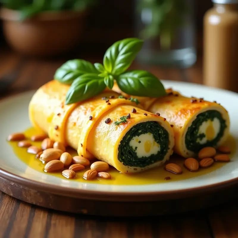 Brazo de Gitano de Espinaca y Ricotta: Entrante Italiano Keto y Sin Harina