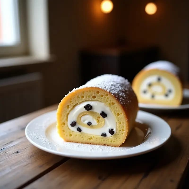 Brazo de Gitano de Nata y Trufa: Postre Español Esponjoso y Cremoso