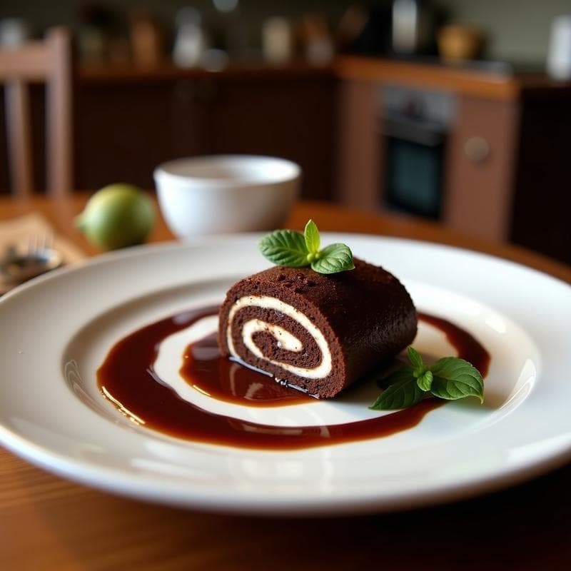 Brazos de Gitano de Chocolate negro y Puré de Castaña: Postre Sin Gluten y Sin Lácteos