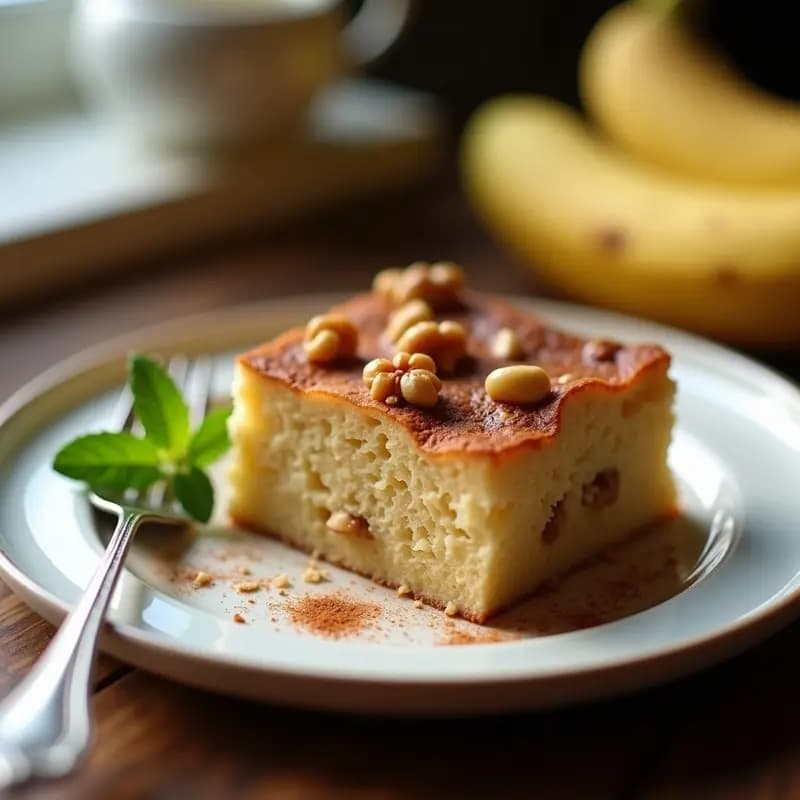 Bread Pudding de Banana y Canela: Postre Británico Sin Gluten y Keto