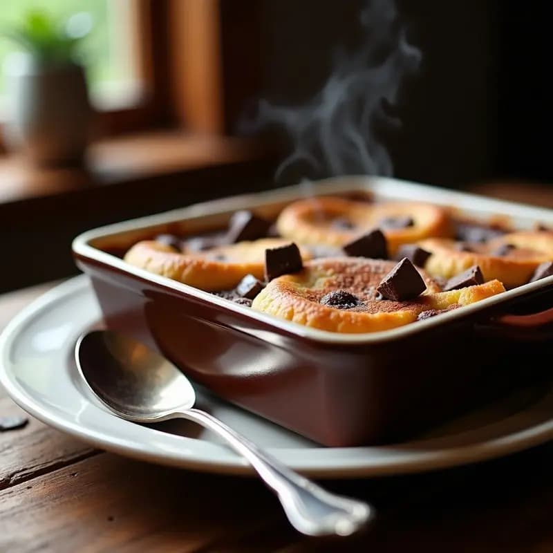 Bread Pudding de Chocolate y Whisky: Postre Británico Reconfortante