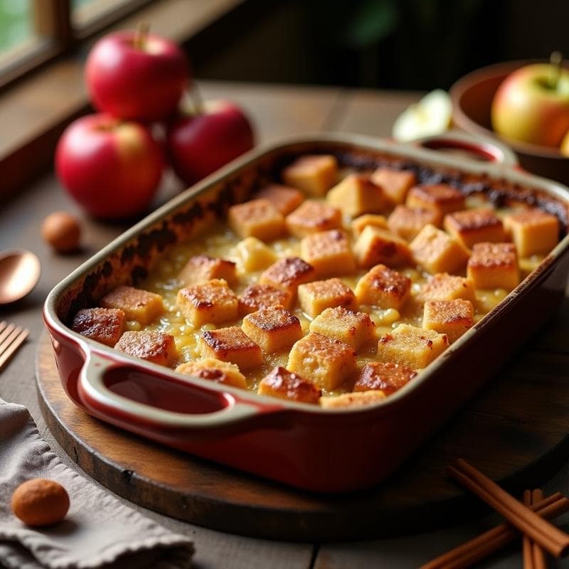 Bread Pudding de Pan Integral y Compota de Manzana: Postre Saludable Sin Azúcar Añadido