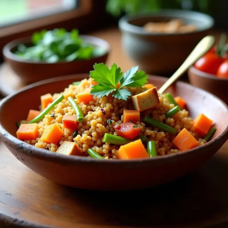 Bread Upma con Verduras y Especias: Receta India de Desayuno Reconfortante en 15 Minutos
