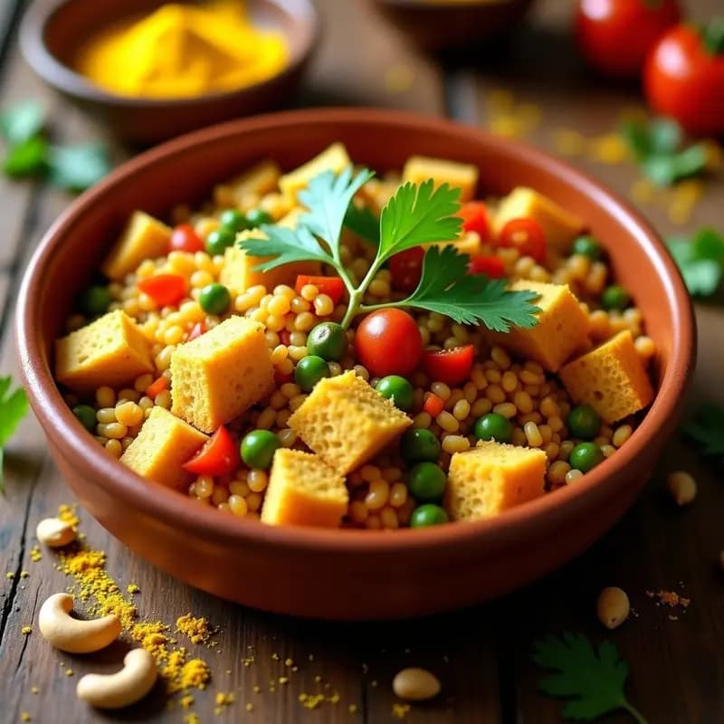 Bread Upma con Verduras: Desayuno Indio Sin Gluten y Alto en Fibra en 20 Minutos
