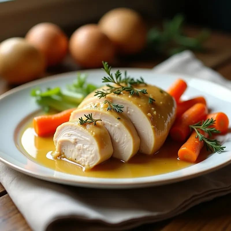 Bresse Chicken con Salsa de Vino Blanco: Receta Francesa Gourmet en 1 Hora