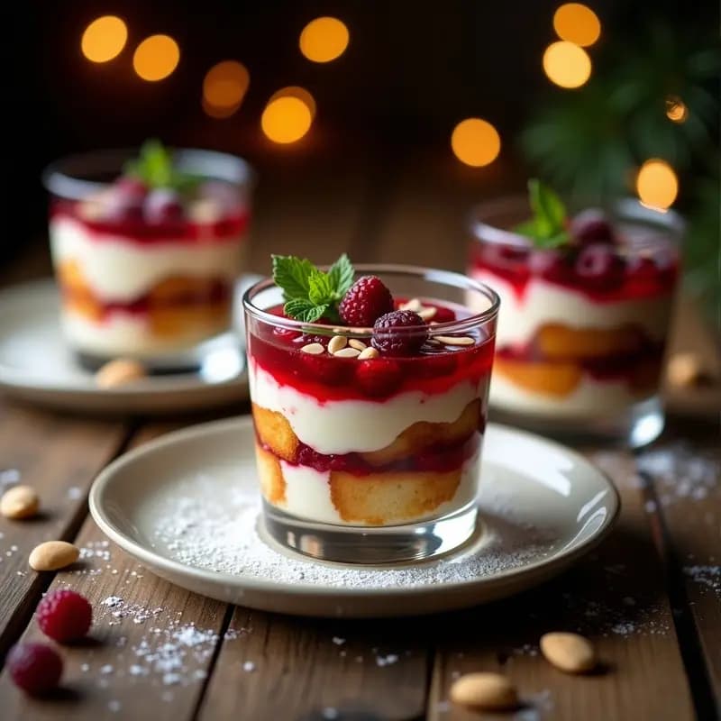 Bri am de Panettone y Mascarpone con Salsa de Frutos Rojos: Postre Italiano Navideño Sin Horno