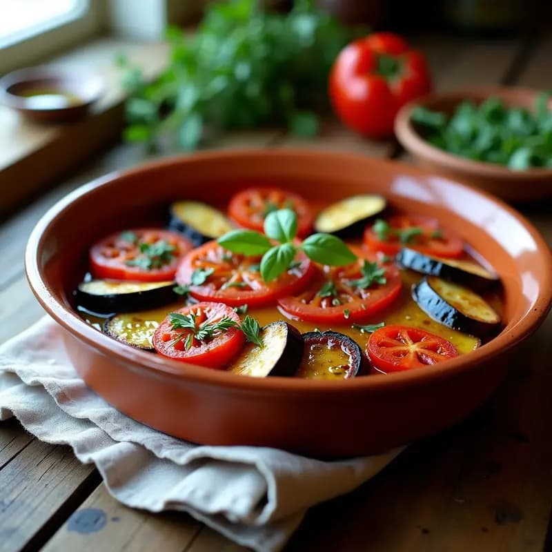 Briami Griego de Verduras al Horno: Receta Tradicional con Tomate, Berenjena y Calabacín