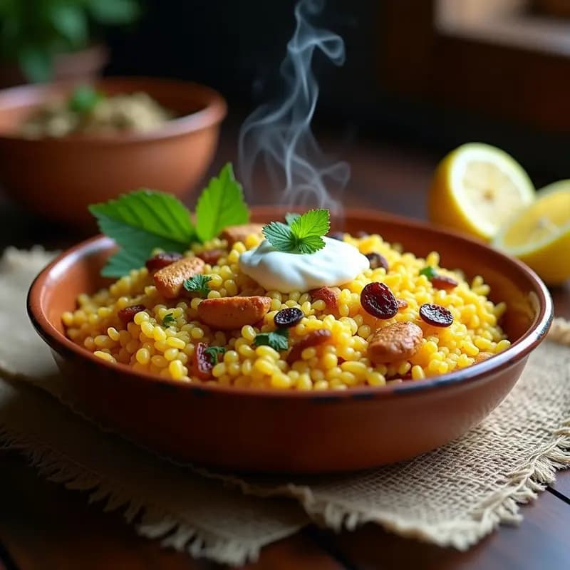 Briani de Arroz Basmati con Pollo y Azafrán: Receta Persa en Olla con Especias Exóticas