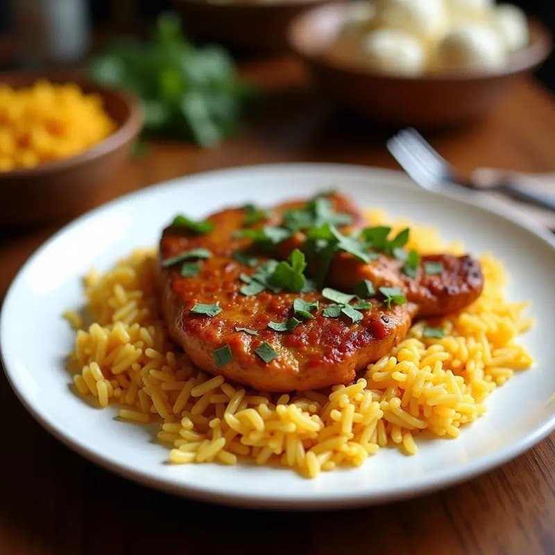 Briani de Arroz Basmati y Pollo: Receta Pakistaní Especiada en Olla Lenta