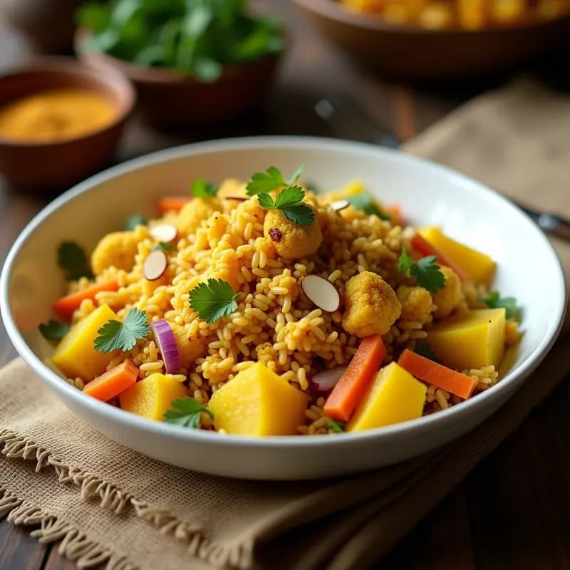 Briani de Verduras con Arroz Basmati: Receta Pakistani Vegana y Aromática