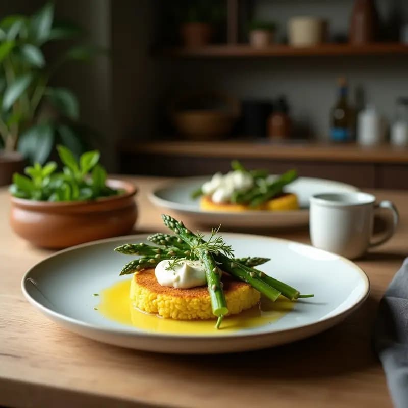 Brick de Espárragos y Queso de Cabra con Salsa de Frambuesa: Entrante Francés Crujiente