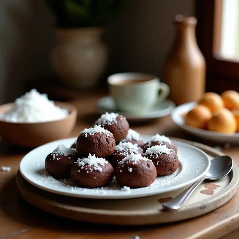 Brigadeiro de Cacao y Coco Rallado: Dulce Brasileño Vegano en 3 Ingredientes